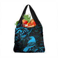 New Zealand Tui Bird Grocery Bag Aotearoa Maori Pattern - Blue LT14 1-pack One Size Blue - Polynesian Pride