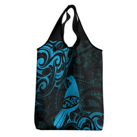 New Zealand Tui Bird Grocery Bag Aotearoa Maori Pattern - Blue LT14 - Polynesian Pride