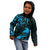 New Zealand Tui Bird Kid Hoodie Aotearoa Maori Pattern - Blue LT14