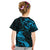 New Zealand Tui Bird Kid T Shirt Aotearoa Maori Pattern - Blue