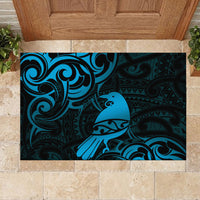 New Zealand Tui Bird Rubber Doormat Aotearoa Maori Pattern - Blue LT14 - Polynesian Pride
