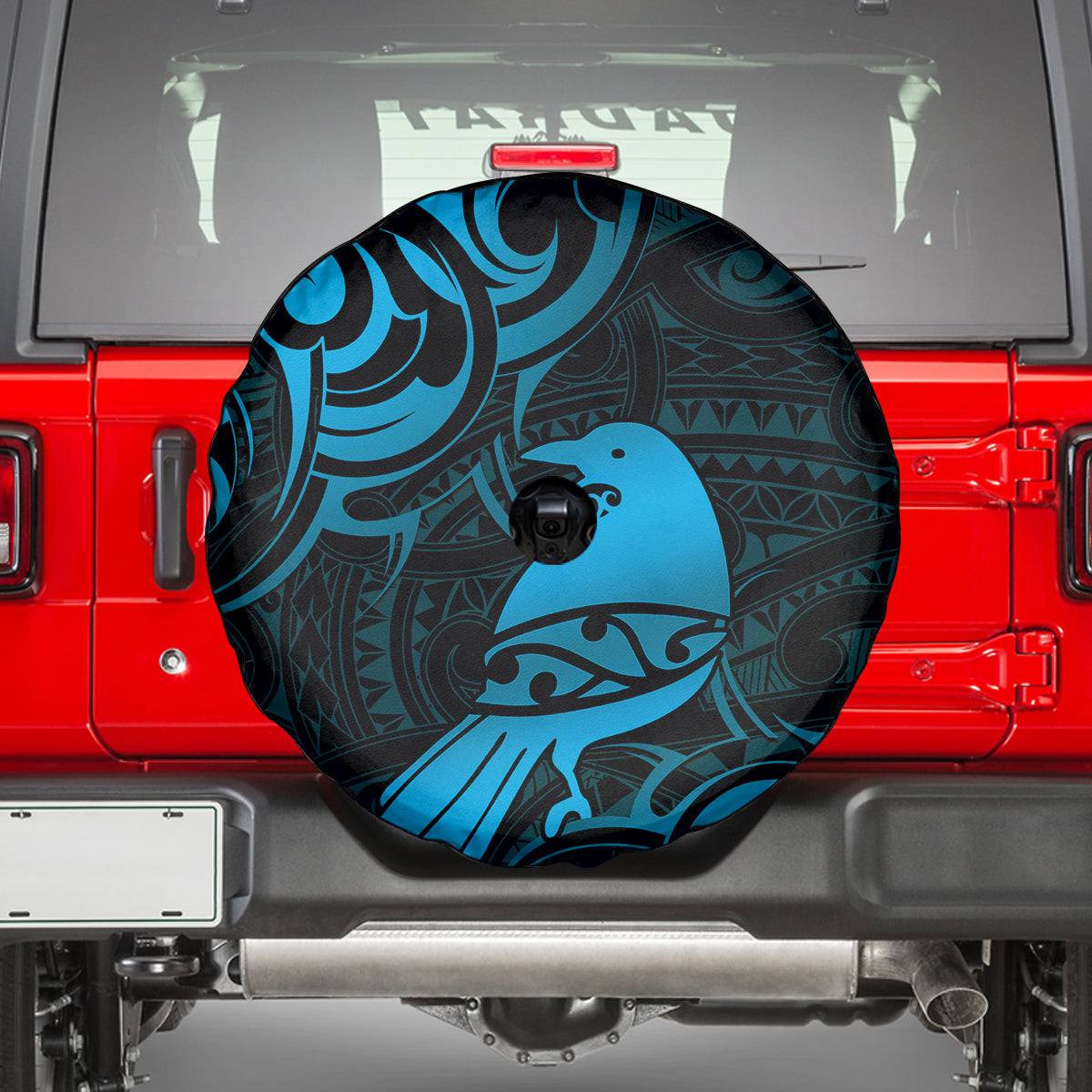 New Zealand Tui Bird Spare Tire Cover Aotearoa Maori Pattern - Blue LT14 - Polynesian Pride