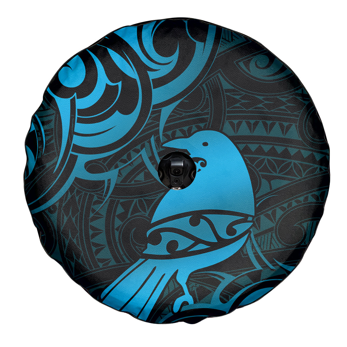 New Zealand Tui Bird Spare Tire Cover Aotearoa Maori Pattern - Blue LT14 - Polynesian Pride