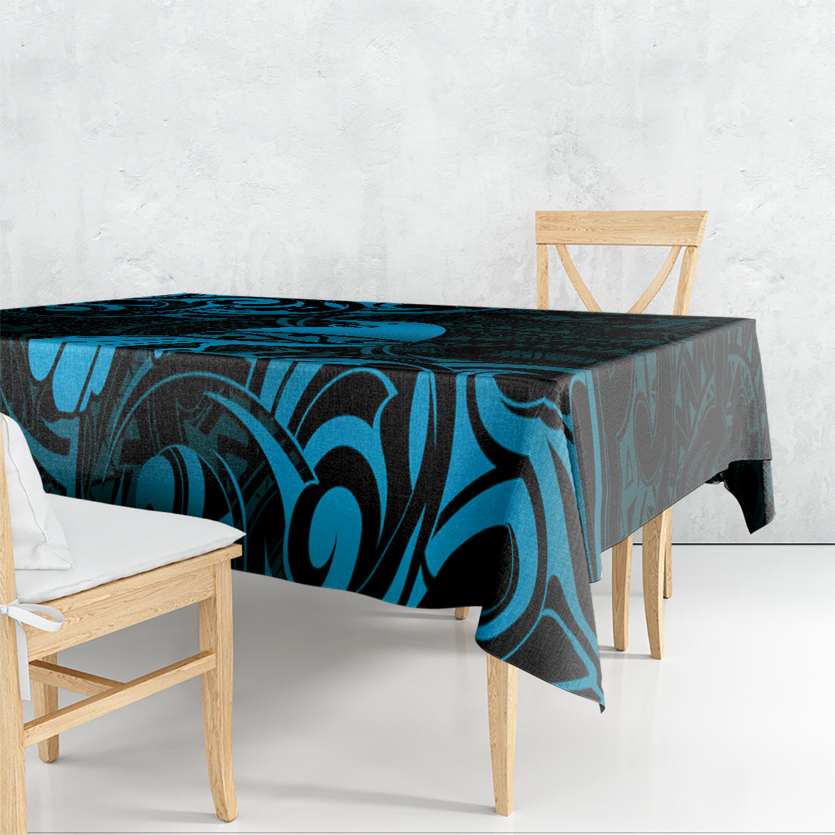 New Zealand Tui Bird Tablecloth Aotearoa Maori Pattern - Blue LT14 - Polynesian Pride