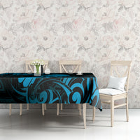 New Zealand Tui Bird Tablecloth Aotearoa Maori Pattern - Blue LT14 - Polynesian Pride