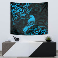 New Zealand Tui Bird Tapestry Aotearoa Maori Pattern - Blue LT14 - Polynesian Pride
