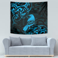 New Zealand Tui Bird Tapestry Aotearoa Maori Pattern - Blue LT14 - Polynesian Pride