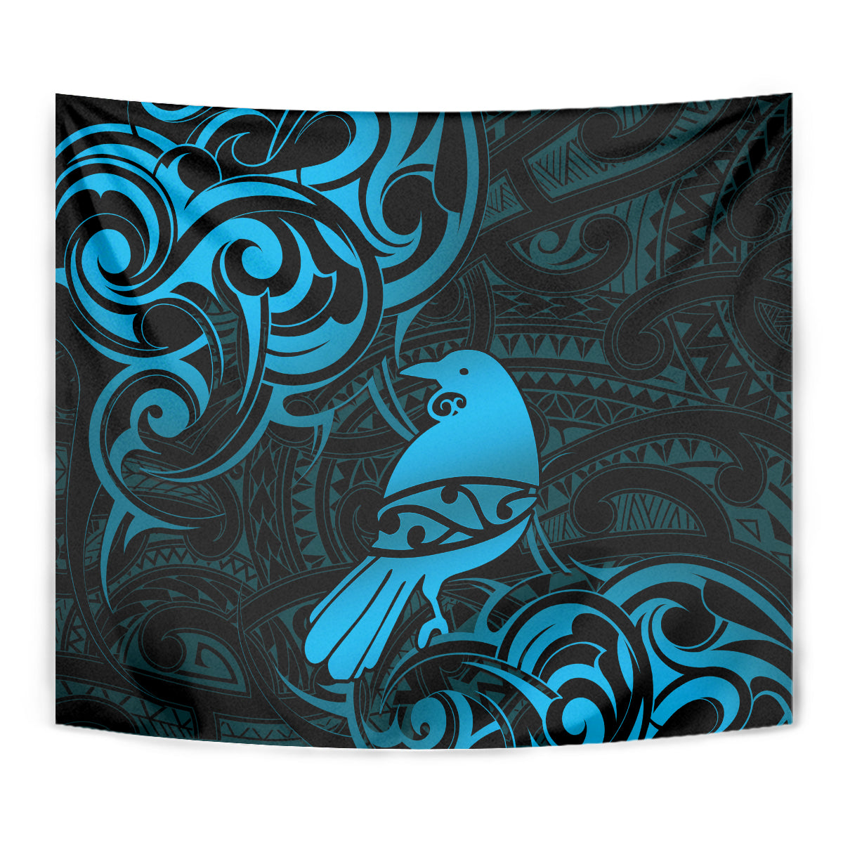 New Zealand Tui Bird Tapestry Aotearoa Maori Pattern - Blue LT14 - Polynesian Pride