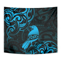 New Zealand Tui Bird Tapestry Aotearoa Maori Pattern - Blue LT14 - Polynesian Pride
