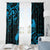 New Zealand Tui Bird Window Curtain Aotearoa Maori Pattern - Blue