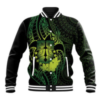 Kia Orana Kuki Airani Baseball Jacket Cook Islands Tangaroa God Tatau Green LT14 Unisex Green - Polynesian Pride