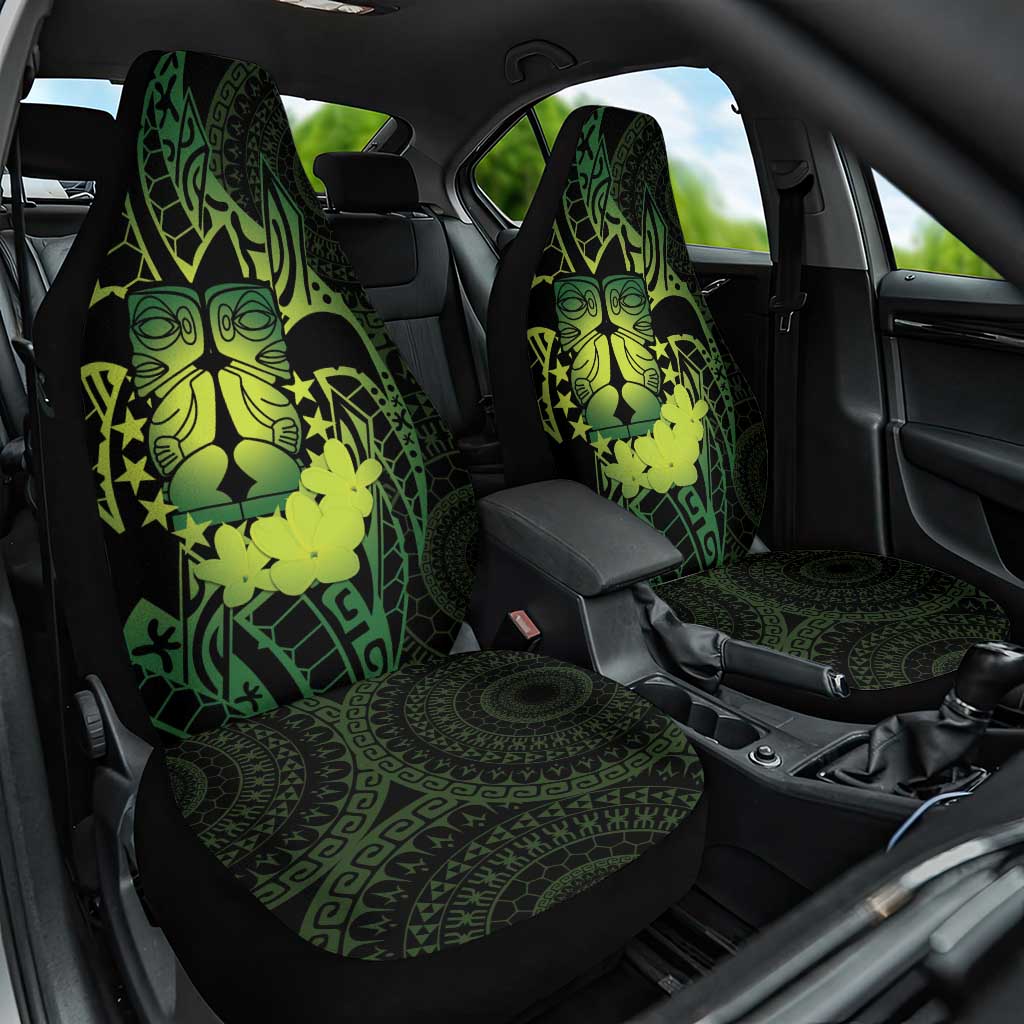 Kia Orana Kuki Airani Car Seat Cover Cook Islands Tangaroa God Tatau Green