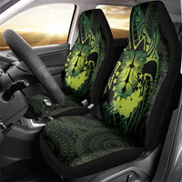 Kia Orana Kuki Airani Car Seat Cover Cook Islands Tangaroa God Tatau Green