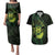 Kia Orana Kuki Airani Couples Matching Puletasi and Hawaiian Shirt Cook Islands Tangaroa God Tatau Green