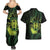 Kia Orana Kuki Airani Couples Matching Summer Maxi Dress and Hawaiian Shirt Cook Islands Tangaroa God Tatau Green