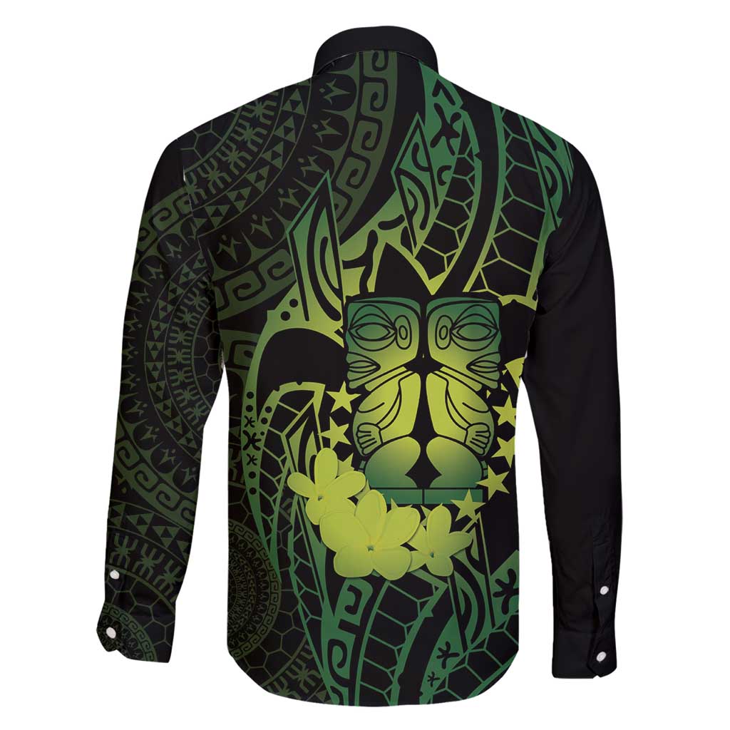 Kia Orana Kuki Airani Family Matching Puletasi and Hawaiian Shirt Cook Islands Tangaroa God Tatau Green