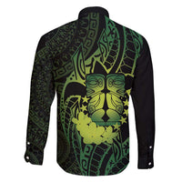Kia Orana Kuki Airani Family Matching Puletasi and Hawaiian Shirt Cook Islands Tangaroa God Tatau Green