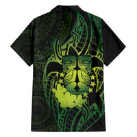 Kia Orana Kuki Airani Family Matching Summer Maxi Dress and Hawaiian Shirt Cook Islands Tangaroa God Tatau Green