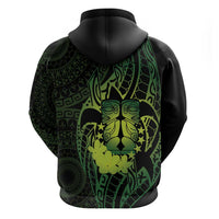 Kia Orana Kuki Airani Hoodie Cook Islands Tangaroa God Tatau Green
