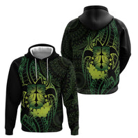 Kia Orana Kuki Airani Hoodie Cook Islands Tangaroa God Tatau Green