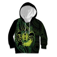 Kia Orana Kuki Airani Kid Hoodie Cook Islands Tangaroa God Tatau Green