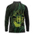 Kia Orana Kuki Airani Long Sleeve Polo Shirt Cook Islands Tangaroa God Tatau Green