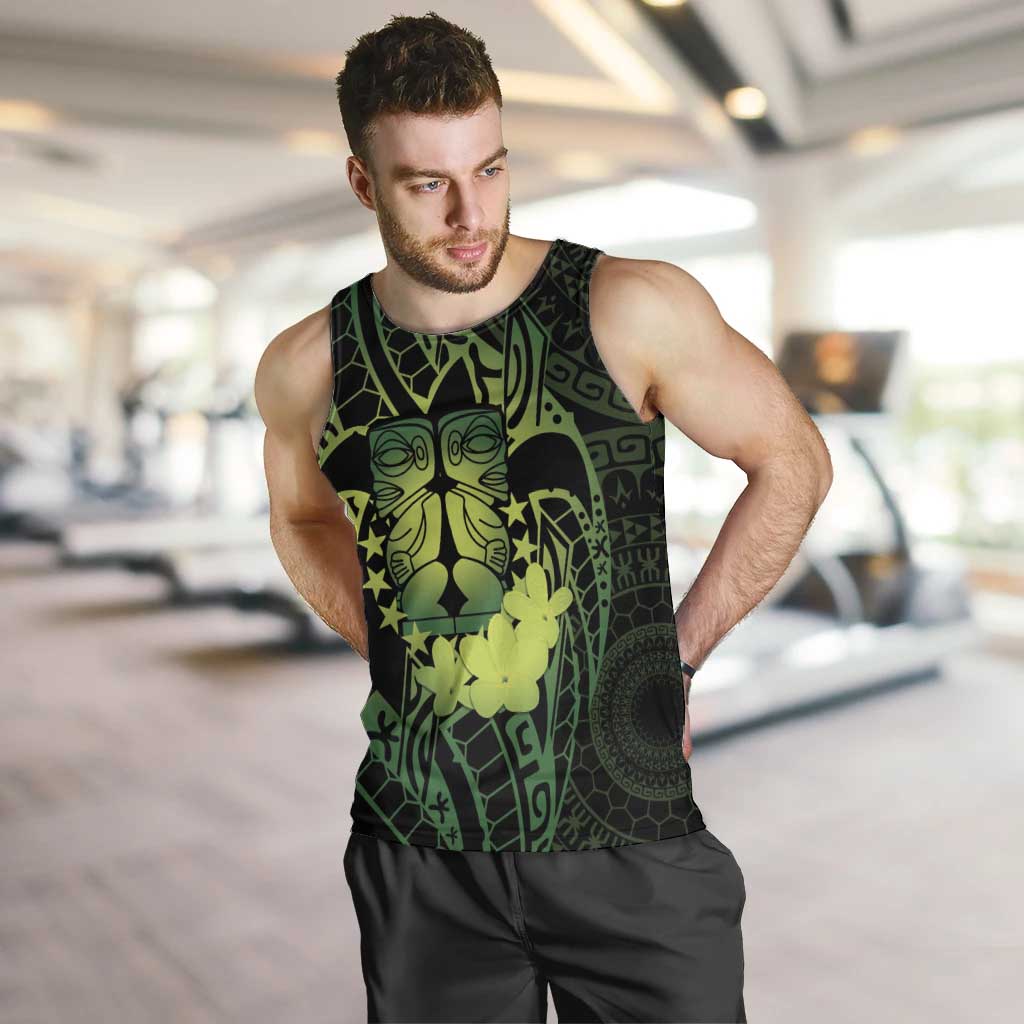 Kia Orana Kuki Airani Men Tank Top Cook Islands Tangaroa God Tatau Green LT14 Green - Polynesian Pride