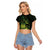 Kia Orana Kuki Airani Raglan Cropped T Shirt Cook Islands Tangaroa God Tatau Green