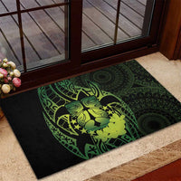 Kia Orana Kuki Airani Rubber Doormat Cook Islands Tangaroa God Tatau Green LT14 - Polynesian Pride