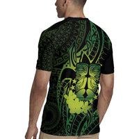 Kia Orana Kuki Airani Rugby Jersey Cook Islands Tangaroa God Tatau Green LT14 - Polynesian Pride