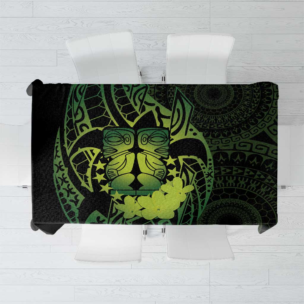 Kia Orana Kuki Airani Tablecloth Cook Islands Tangaroa God Tatau Green LT14 Green - Polynesian Pride