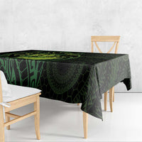 Kia Orana Kuki Airani Tablecloth Cook Islands Tangaroa God Tatau Green LT14 - Polynesian Pride