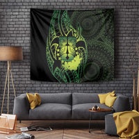 Kia Orana Kuki Airani Tapestry Cook Islands Tangaroa God Tatau Green