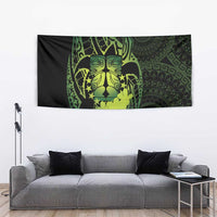 Kia Orana Kuki Airani Tapestry Cook Islands Tangaroa God Tatau Green