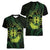 Kia Orana Kuki Airani Women V-Neck T-Shirt Cook Islands Tangaroa God Tatau Green