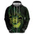Kia Orana Kuki Airani Zip Hoodie Cook Islands Tangaroa God Tatau Green