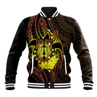 Kia Orana Kuki Airani Baseball Jacket Cook Islands Tangaroa God Tatau Gold LT14 Unisex Gold - Polynesian Pride