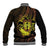 Kia Orana Kuki Airani Baseball Jacket Cook Islands Tangaroa God Tatau Gold