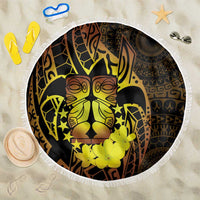 Kia Orana Kuki Airani Beach Blanket Cook Islands Tangaroa God Tatau Gold LT14 One Size 150cm Gold - Polynesian Pride