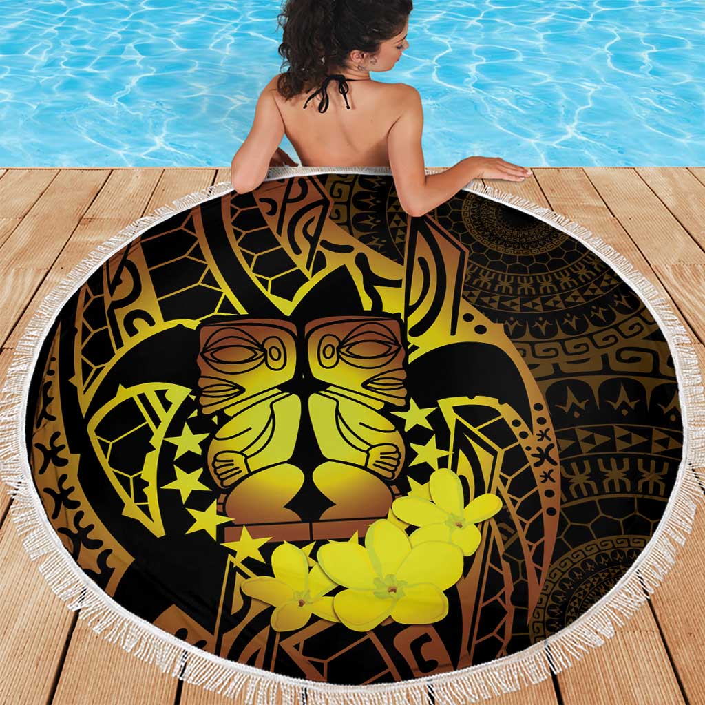 Kia Orana Kuki Airani Beach Blanket Cook Islands Tangaroa God Tatau Gold LT14 - Polynesian Pride