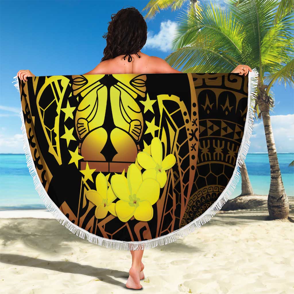 Kia Orana Kuki Airani Beach Blanket Cook Islands Tangaroa God Tatau Gold LT14 - Polynesian Pride