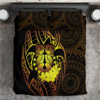 Kia Orana Kuki Airani Bedding Set Cook Islands Tangaroa God Tatau Gold
