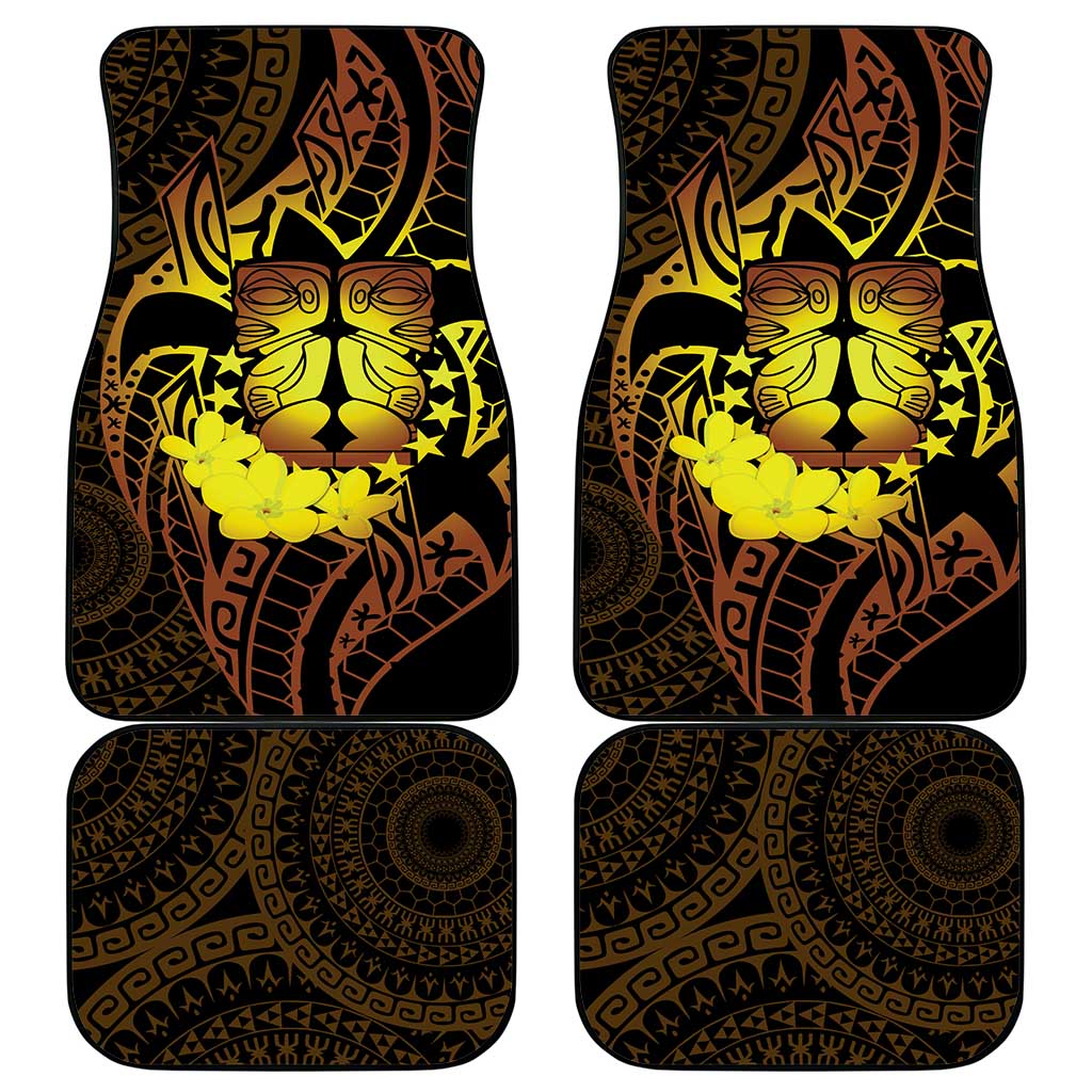 Kia Orana Kuki Airani Car Mats Cook Islands Tangaroa God Tatau Gold LT14 - Polynesian Pride
