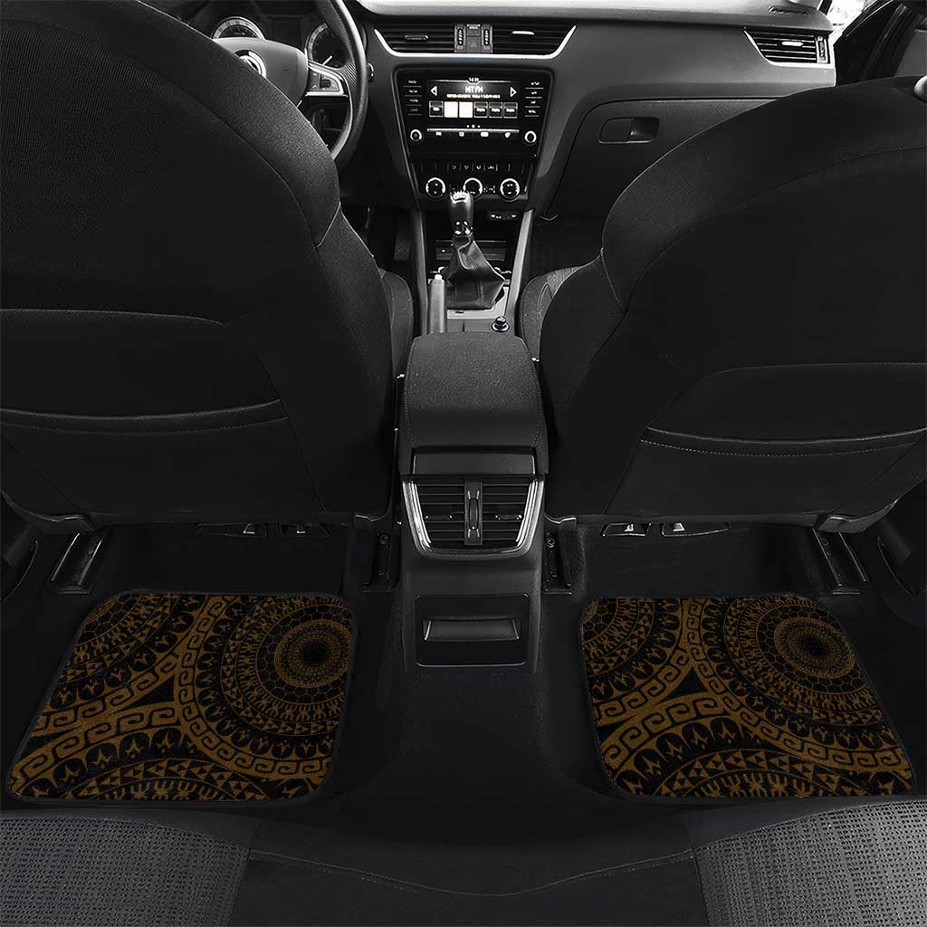 Kia Orana Kuki Airani Car Mats Cook Islands Tangaroa God Tatau Gold LT14 Set 2pcs - Back Gold - Polynesian Pride