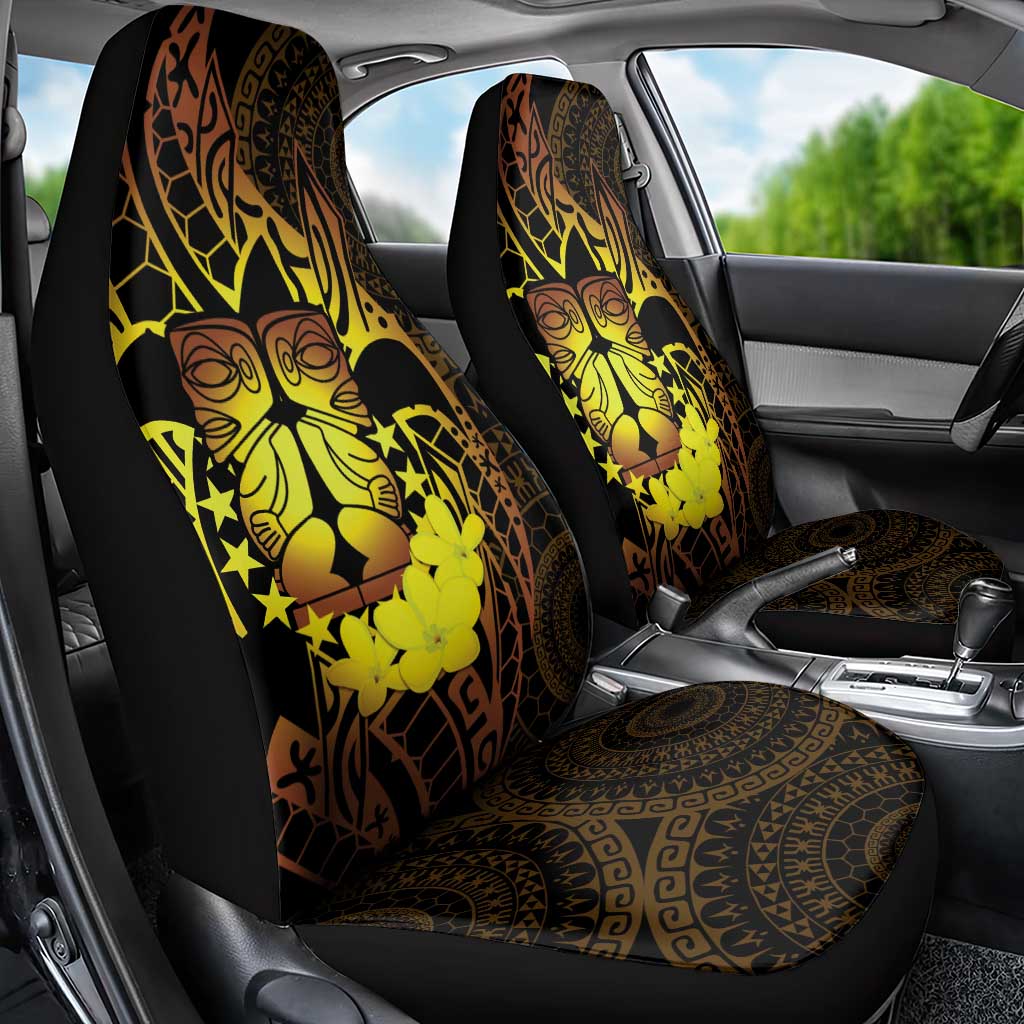 Kia Orana Kuki Airani Car Seat Cover Cook Islands Tangaroa God Tatau Gold