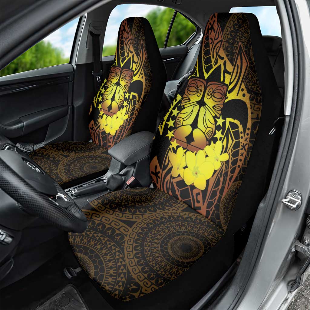 Kia Orana Kuki Airani Car Seat Cover Cook Islands Tangaroa God Tatau Gold
