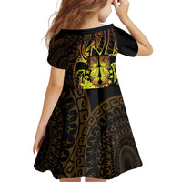 Kia Orana Kuki Airani Family Matching Puletasi and Hawaiian Shirt Cook Islands Tangaroa God Tatau Gold
