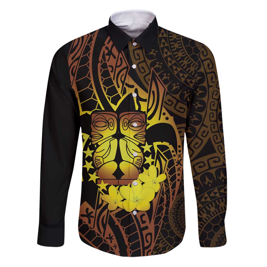 Kia Orana Kuki Airani Family Matching Puletasi and Hawaiian Shirt Cook Islands Tangaroa God Tatau Gold