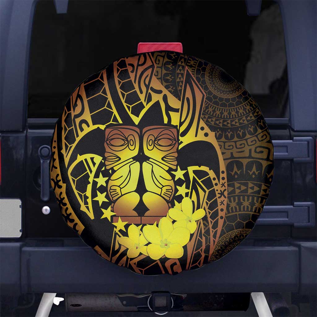 Kia Orana Kuki Airani Spare Tire Cover Cook Islands Tangaroa God Tatau Gold