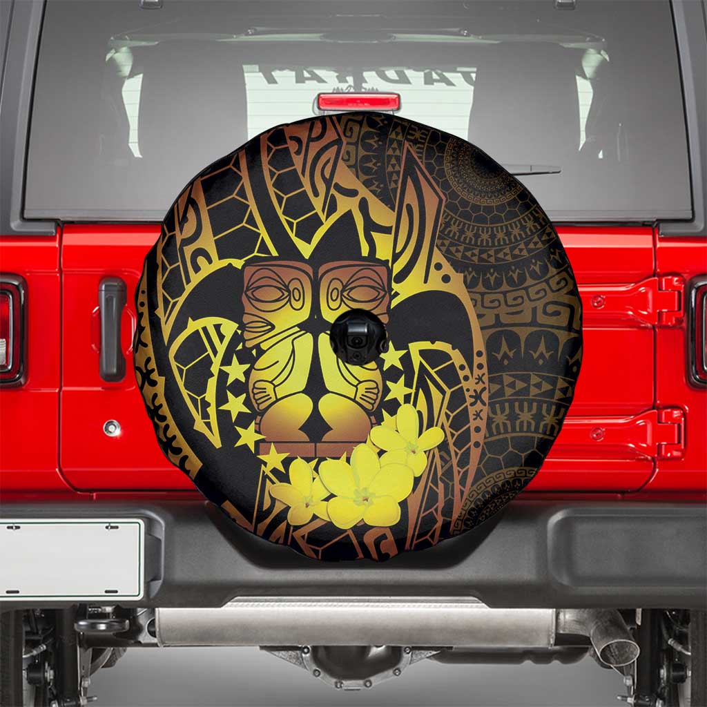 Kia Orana Kuki Airani Spare Tire Cover Cook Islands Tangaroa God Tatau Gold
